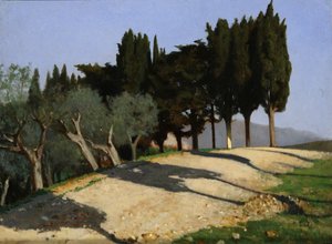 Country Road with Cypresses