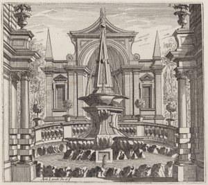 Fantastic Garden with a Fountain and a Garden Pavilion by Giuseppe Antonio Landi