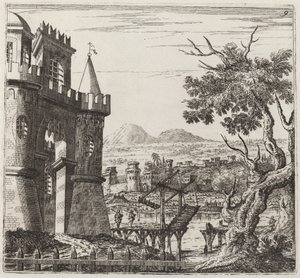 Landscape with a Castle and a Drawbridge by Giuseppe Antonio Landi