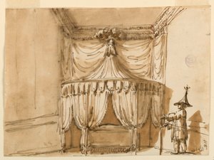 Bed Alcove with a Figure by Giuseppe Barberi