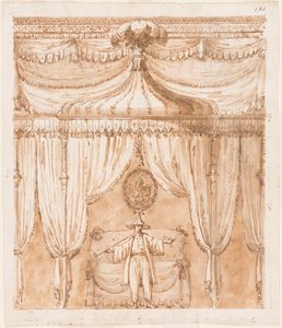 Bedroom alcove with a figure by Giuseppe Barberi