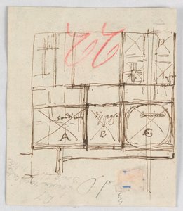 Plan for the Hospital of St. Trinità dei Pellegrini, Rome, Italy by Giuseppe Barberi
