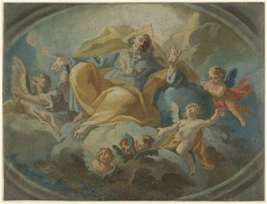 God with Angels in the Clouds by Giuseppe Baroni