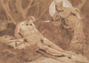 Diana and Endymion with Cupid by Giuseppe Bernardino Bison