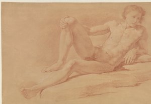 Study of a Half-Reclining, Half-Sitting Boy by Giuseppe Bottani