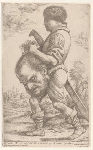 David Carrying the Head of Goliath, Which He Holds by the Hair by Giuseppe Caletti