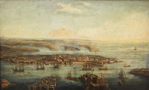 A View of Grand Harbour, Marsamxett and Valletta by Giuseppe Caloriti