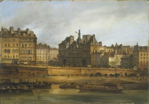 Hôtel de Ville and Place de Grève, seen from Ile de la Cité by Giuseppe Canella