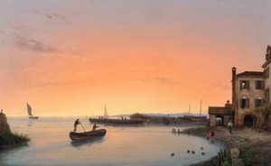 Chioggia before Sunrise by Giuseppe Canella d. Ä.