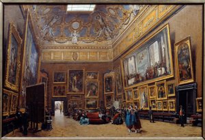 View of the Salon Square of the Louvre Museum by Giuseppe Castiglione