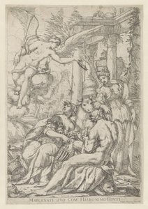 Allegory with Fame, Hercules, and Europe by Giuseppe Diamantini