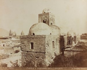 Church of San Giovanni degli Eremiti in Palermo, detail of the domes