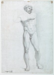 Academic Study of a Male Nude by Giuseppe Longhi