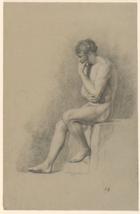 Academic Study of a Male Nude by Giuseppe Longhi