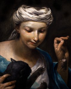 Little Girl Playing with a Cat and a Dead Mouse (detail)