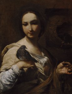 Girl Holding a Dove, 1721-27