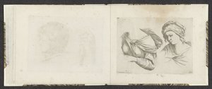 Upper Body of a Woman and Bust of a Woman (Tekenvoorbeelden) by Giuseppe Maria Mitelli