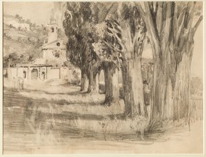 Landscape with a Church by Giuseppe Mentessi