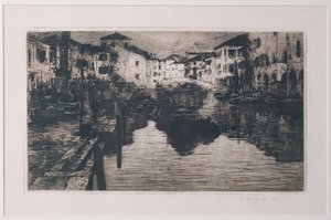 The Fish Market Canal in Chioggia by Giuseppe Miti Zanetti