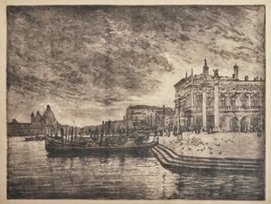 The Royal Palace and the Salute Basilica by Giuseppe Miti Zanetti