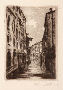 Venetian Canal by Giuseppe Miti Zanetti