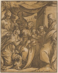 The Virgin and Child with Saints by Giuseppe Nicolo Vicentino, after Camillo Boccaccino