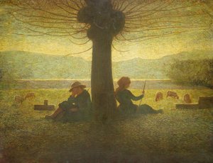 A Shepherd and Shepherdess Resting Beneath a Tree, c.1905
