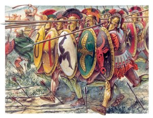 Ancient Greece: hoplites (Illustration) by Giuseppe Rava
