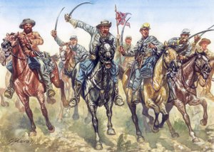 American Civil War: The Confederate Cavalry Charging by Giuseppe Rava