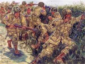 Second World War: 101st Airborne Division (101st US Airborne Division) nicknamed Screaming Eagles - Illustration by Giuseppe Rava by Giuseppe Rava