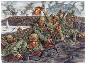 Second World War, Pacific War: Battle of Iwo Jima (Operation Detachment) by Giuseppe Rava