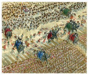 The Battle of Hydaspes: Alexander and Porus Fighting in 327 BC