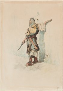 A Moorish Soldier before a Sunlit Wall