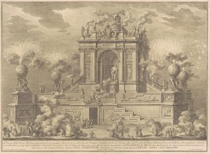 The Prima Macchina for the Chinea of 1767: A Triumphal Arch with the Farnese Hercules by Giuseppe Vasi, after Giuseppe Palazzi, after Paolo Posi