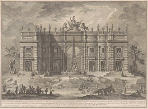 The Seconda Macchina for the Chinea of 1772: A Square with a Game Market and the Pantheon Fountain by Giuseppe Vasi, after Giuseppe Palazzi, after Paolo Posi