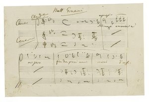 Autograph: Opera Ernani, Final Aria Solingo, Errante e Misero. Early 1840s by Giuseppe Verdi