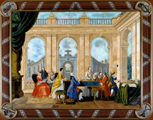 Panel in Pietre Dure Inlay Depicting Music