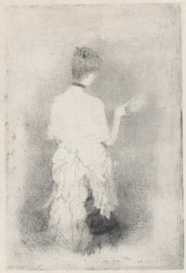 Elegant Young Woman Seen from Behind by Giuseppe de Nittis