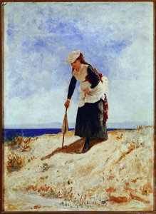 A Woman on the Sand by Giuseppe or Joseph de Nittis