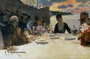 Lunch at Posillipo by Giuseppe or Joseph de Nittis