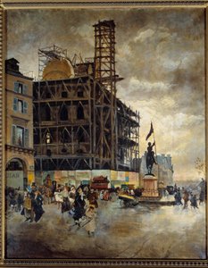 Place de pyramides construction of the marsan pavilion in 1880 by Giuseppe or Joseph de Nittis