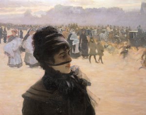 Returning from the Bois de Boulogne, Lady with a Dog (detail)