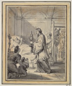 Man on His Deathbed with Priest and Others by Godfried Maes