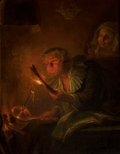 Man with a Torch by Godfried Schalcken