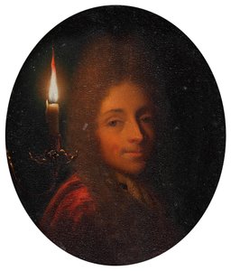 Self-Portrait with Burning Candle by Godfried Schalcken