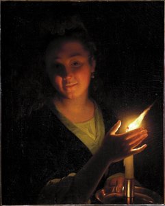 Woman with a Light by Godfried Schalcken