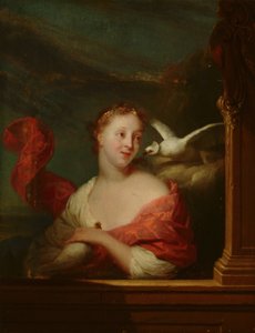 Young Woman with Pigeons (Venus?) by Godfried Schalcken
