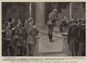 Count von Waldersee at the Tomb of King Humbert in the Pantheon by Gordon Frederick Browne