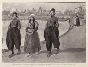 Her Escort, Visitors from the Island of Marken at a Port on the Zuyder Zee