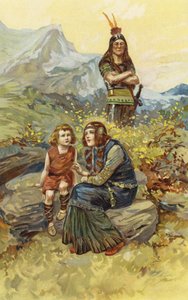 The bonds-woman and Olaf, her son, sat in the morning sunshine by Gordon Frederick Browne